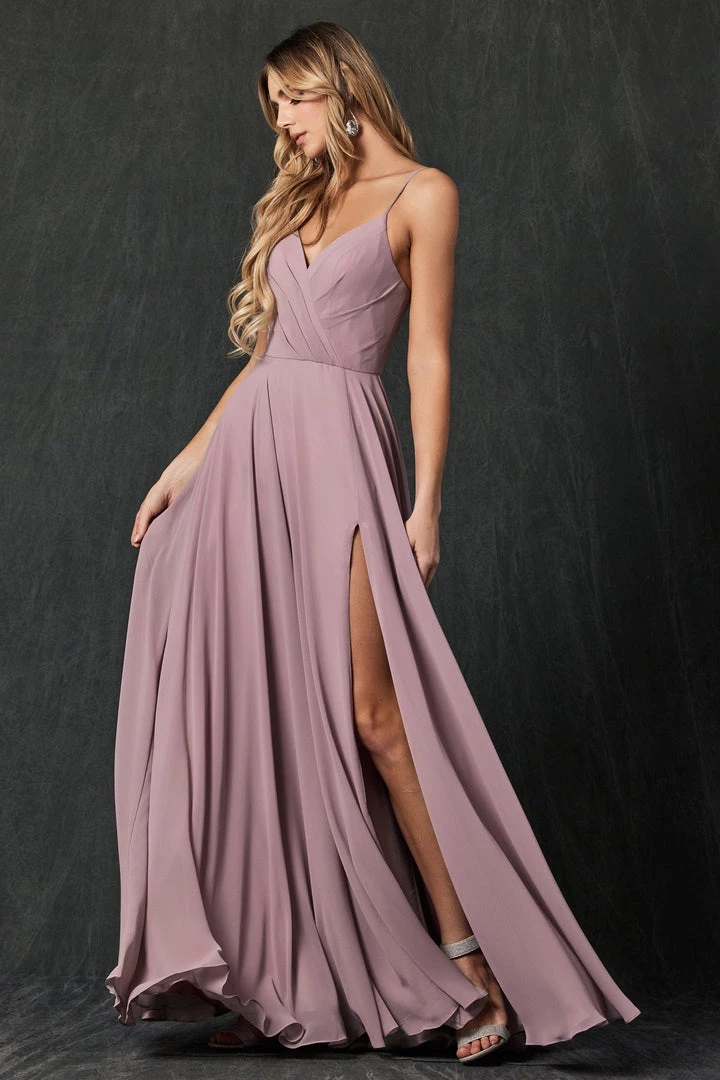 Long Pleated V-Neck Dress By Juliet 263 Prom 22 Long Pleated V-Neck Dress By Juliet 263 Prom