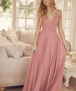Long Pleated V-Neck Dress By Juliet 263 Prom 24 Long Pleated V-Neck Dress By Juliet 263 Prom