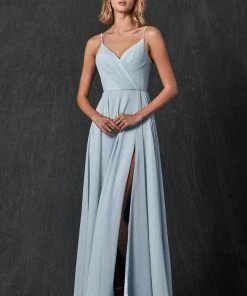 Long Pleated V-Neck Dress By Juliet 263 Prom 32 Long Pleated V-Neck Dress By Juliet 263 Prom