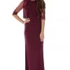 Long Plum Dress With Embellished Bolero Jacket By Poly USA