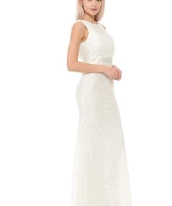 Long Red Lace Dress With Open Bow Back By Lenovia Prom