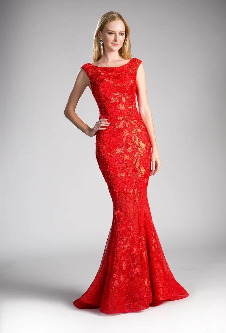 Red Mermaid Lace Gown By Cinderella Divine 5029 Prom 3 Red Mermaid Lace Gown By Cinderella Divine 5029 Prom