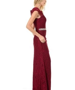 Prom Long Royal Blue Cap Sleeve Lace Dress With Shawl By Lenovia 29 Prom Long Royal Blue Cap Sleeve Lace Dress With Shawl By Lenovia