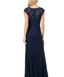 Prom Long Royal Blue Cap Sleeve Lace Dress With Shawl By Lenovia 34 Prom Long Royal Blue Cap Sleeve Lace Dress With Shawl By Lenovia