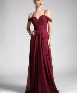 Prom Long Ruched Cold Shoulder Dress By Cinderella Divine CJ241