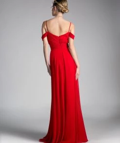 Prom Long Ruched Cold Shoulder Dress By Cinderella Divine CJ241