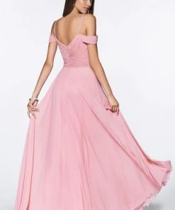 Prom Long Ruched Cold Shoulder Dress By Cinderella Divine CJ241