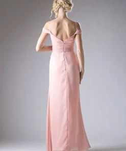 Ruched Long Cold Shoulder Dress By Cinderella Divine CH527 Prom