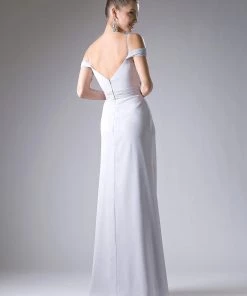 Ruched Long Cold Shoulder Dress By Cinderella Divine CH527 Prom