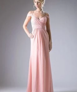 Ruched Long Cold Shoulder Dress By Cinderella Divine CH527 Prom