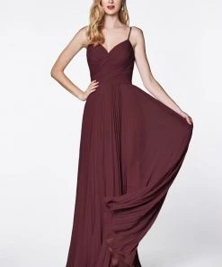 Prom Long Ruched Dress With Pleated Skirt By Cinderella Divine 7471