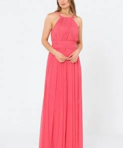 Long Ruched Halter A-line Dress By Poly USA 8396 Prom 18 Long Ruched Halter A-line Dress By Poly USA 8396 Prom