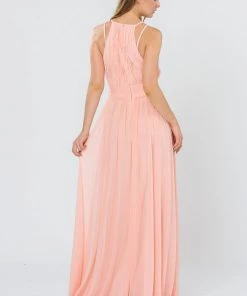 Long Ruched Halter A-line Dress By Poly USA 8396 Prom 14 Long Ruched Halter A-line Dress By Poly USA 8396 Prom
