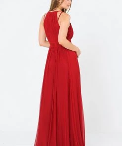 Long Ruched Halter A-line Dress By Poly USA 8396 Prom 16 Long Ruched Halter A-line Dress By Poly USA 8396 Prom