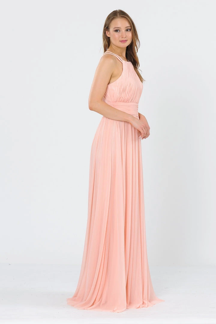 Long Ruched Halter A-line Dress By Poly USA 8396 Prom 5 Long Ruched Halter A-line Dress By Poly USA 8396 Prom