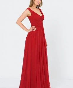 Prom Long Ruched Off The Shoulder Dress By Poly USA 8398