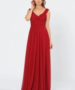 Prom Long Ruched Off The Shoulder Dress By Poly USA 8398