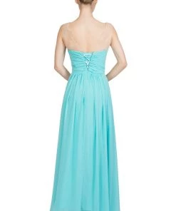 Starbox Prom Long Ruched Sleeveless Dress With Corset Back By Star Box 6094