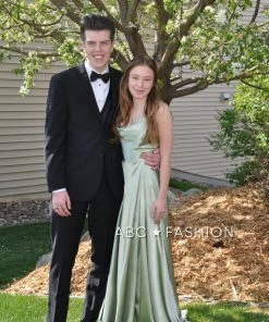 Prom Long Satin A-line Dress By Cinderella Divine BD104