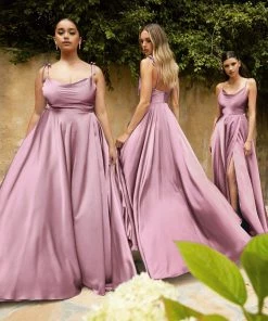 Prom Long Satin A-line Dress By Cinderella Divine BD104