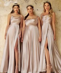 Prom Long Satin A-line Dress By Cinderella Divine BD104