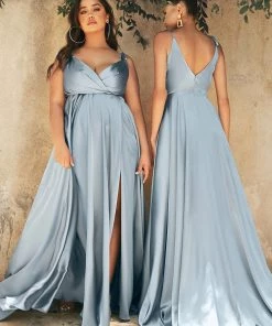 Prom Long Satin V-Neck Dress By Cinderella Divine BD105