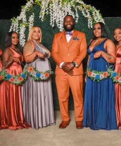 Long Satin V-Neck Dress With Slit By Cinderella Divine 7469 Prom