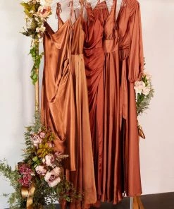 Long Satin V-Neck Dress With Slit By Cinderella Divine 7469 Prom 42 Long Satin V-Neck Dress With Slit By Cinderella Divine 7469 Prom