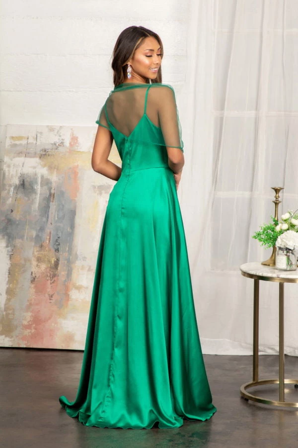 Prom Long Satin V-Neck Slit Dress By Elizabeth K GL1993 4 Prom Long Satin V-Neck Slit Dress By Elizabeth K GL1993