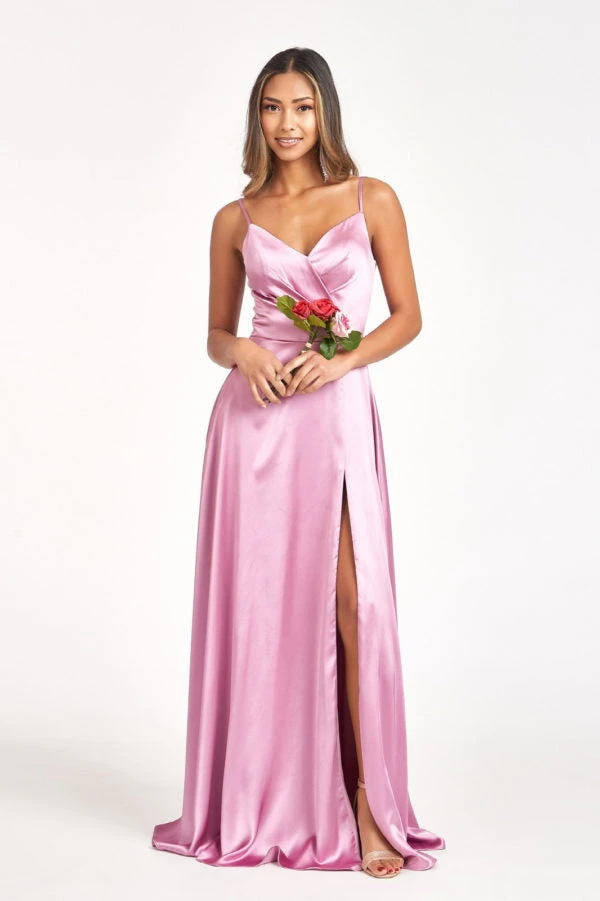 Prom Long Satin V-Neck Slit Dress By Elizabeth K GL1993 9 Prom Long Satin V-Neck Slit Dress By Elizabeth K GL1993