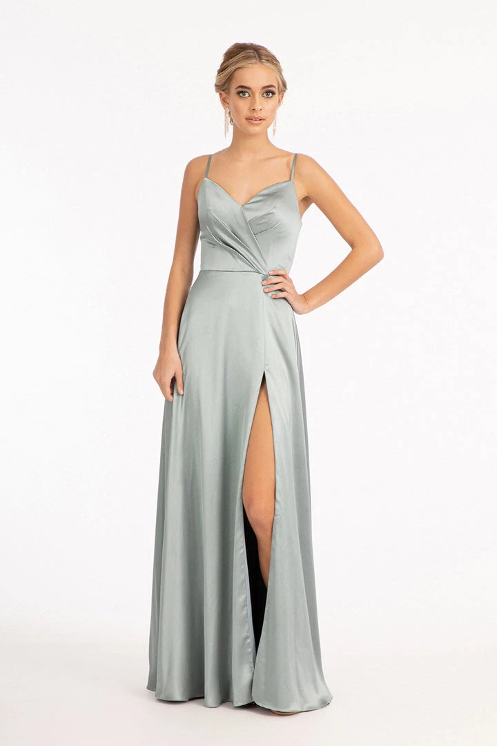 Prom Long Satin V-Neck Slit Dress By Elizabeth K GL1993 16 Prom Long Satin V-Neck Slit Dress By Elizabeth K GL1993