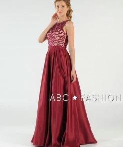 Long Sequin Bodice Dress With Side Pockets By Poly USA 8032 Prom 19 Long Sequin Bodice Dress With Side Pockets By Poly USA 8032 Prom