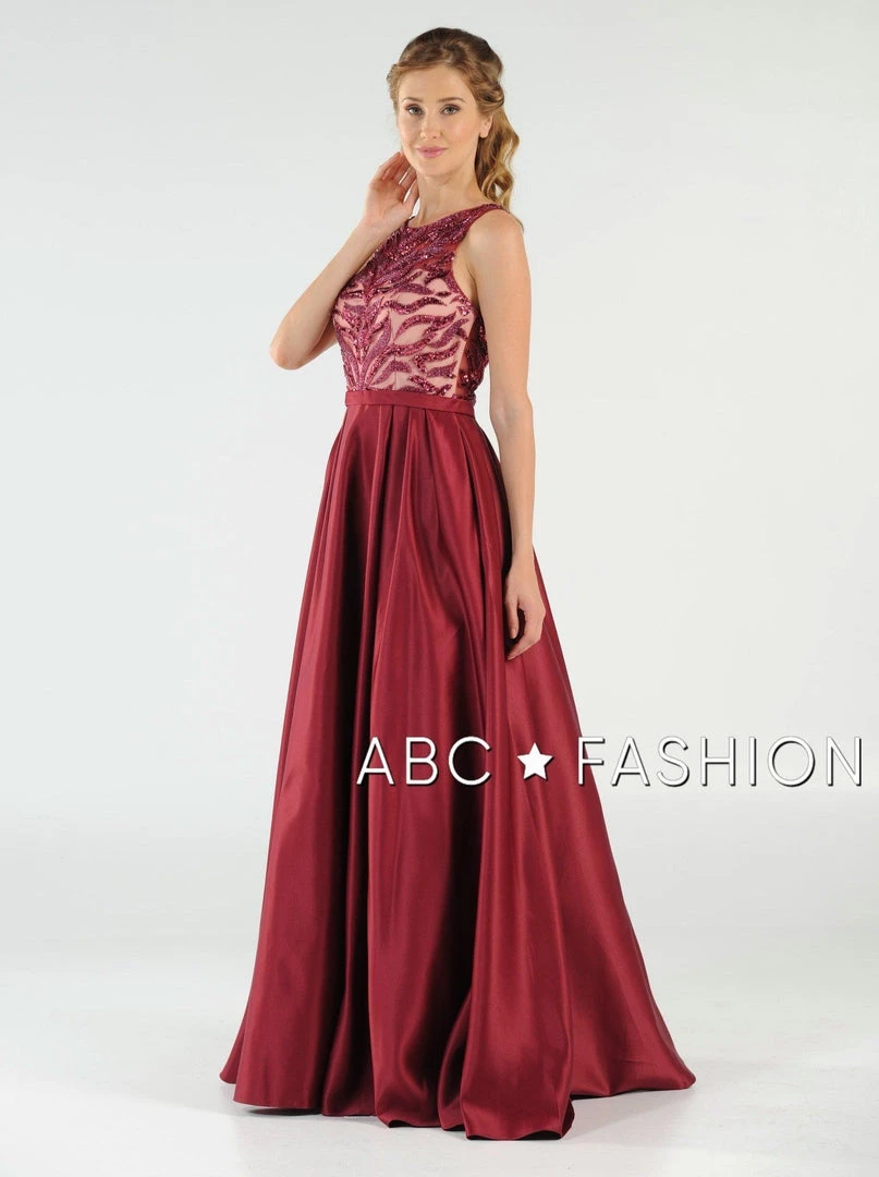 Long Sequin Bodice Dress With Side Pockets By Poly USA 8032 Prom 11 Long Sequin Bodice Dress With Side Pockets By Poly USA 8032 Prom