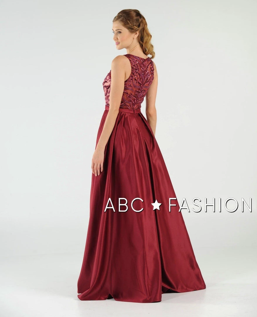 Long Sequin Bodice Dress With Side Pockets By Poly USA 8032 Prom 10 Long Sequin Bodice Dress With Side Pockets By Poly USA 8032 Prom