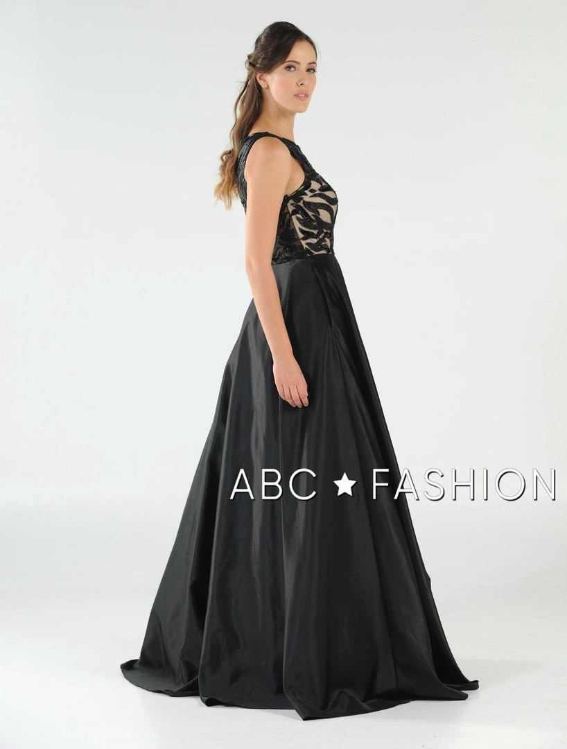 Long Sequin Bodice Dress With Side Pockets By Poly USA 8032 Prom 8 Long Sequin Bodice Dress With Side Pockets By Poly USA 8032 Prom