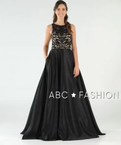 Long Sequin Bodice Dress With Side Pockets By Poly USA 8032 Prom 14 Long Sequin Bodice Dress With Side Pockets By Poly USA 8032 Prom