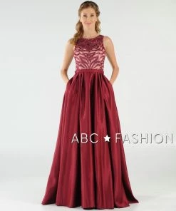 Long Sequin Bodice Dress With Side Pockets By Poly USA 8032 Prom 17 Long Sequin Bodice Dress With Side Pockets By Poly USA 8032 Prom