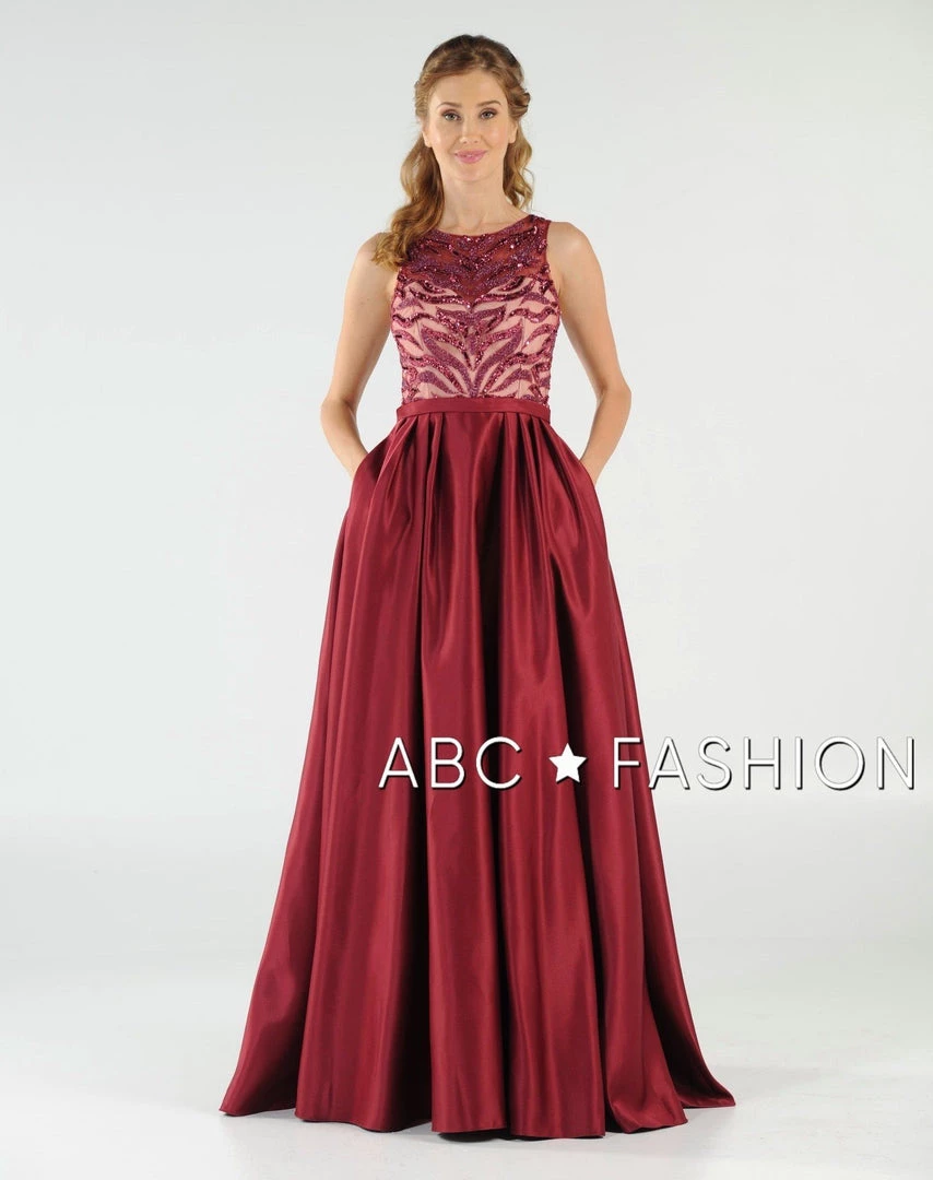 Long Sequin Bodice Dress With Side Pockets By Poly USA 8032 Prom 9 Long Sequin Bodice Dress With Side Pockets By Poly USA 8032 Prom