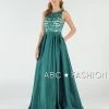 Long Sequin Bodice Dress With Side Pockets By Poly USA 8032 Prom