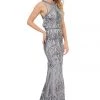 Long Sequin Embroidered Dress With Back Cut Out By Poly USA 8438 Prom 1 Long Sequin Embroidered Dress With Back Cut Out By Poly USA 8438 Prom