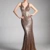 Long Open Back Sequin Dress By Cinderella Divine CR815 Prom