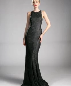 Fitted Long Sequin Dress By Cinderella Divine 84977