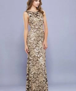 Prom Long Sequined Metallic Lace Dress By Nox Anabel 8260