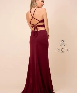 Long Sexy Cutout Dress With Lace-Up Back By Nox Anabel C026