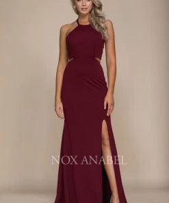 Long Sexy Cutout Dress With Lace-Up Back By Nox Anabel C026