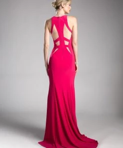 Long Fitted Cut Out Dress By Cinderella Divine 84222 Prom