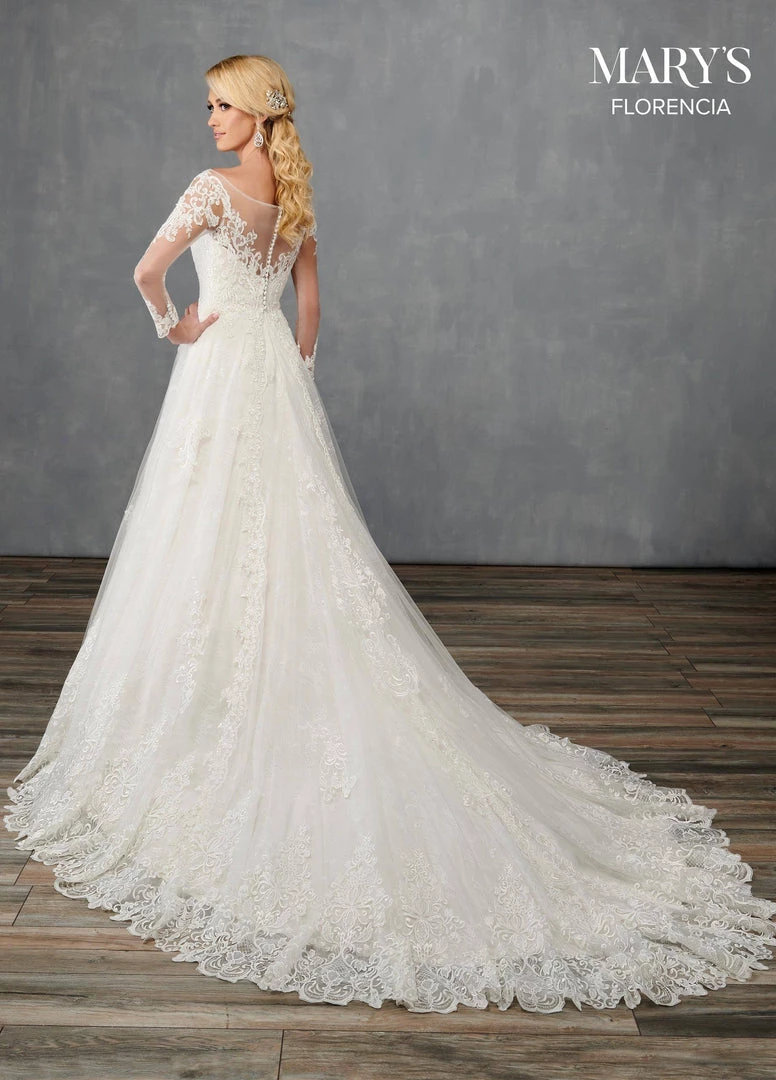 Florencia By Mary's Bridal Wedding Dresses Long Sleeve A-Line Wedding Dress By Mary's Bridal MB3112 4 Florencia By Mary's Bridal Wedding Dresses Long Sleeve A-Line Wedding Dress By Mary's Bridal MB3112