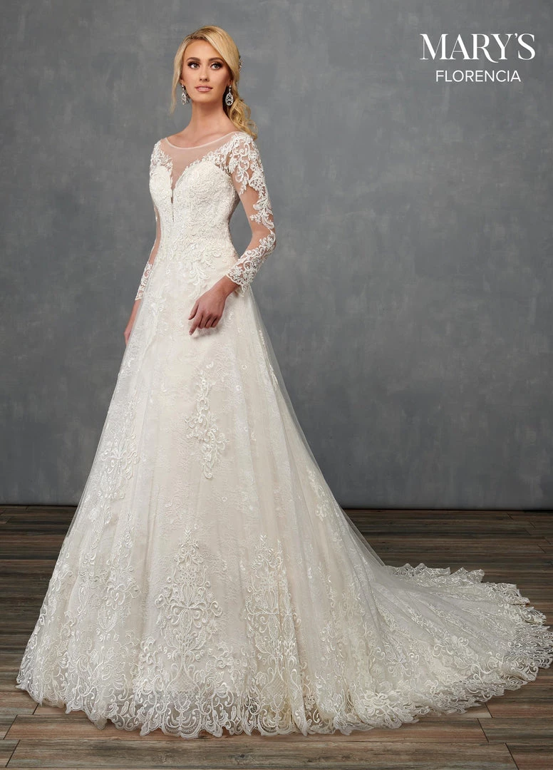 Florencia By Mary's Bridal Wedding Dresses Long Sleeve A-Line Wedding Dress By Mary's Bridal MB3112 6 Florencia By Mary's Bridal Wedding Dresses Long Sleeve A-Line Wedding Dress By Mary's Bridal MB3112