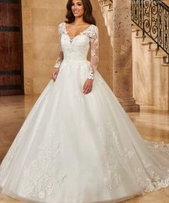 Mary's Bridal Couture Damour Collection Long Sleeve Bridal Gown By Mary's Bridal MB4130 Wedding Dresses