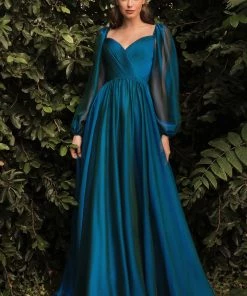 Prom Long Sleeve Chiffon Gown By Cinderella Divine CD243